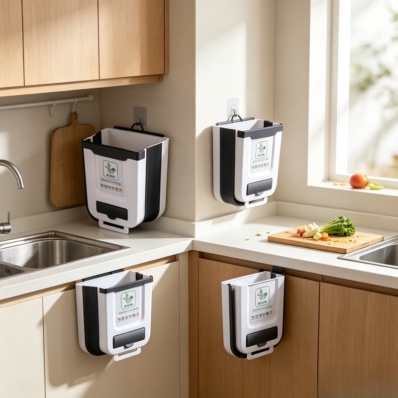 Compost Bin Countertop - Cubo de basura de plástico plegable