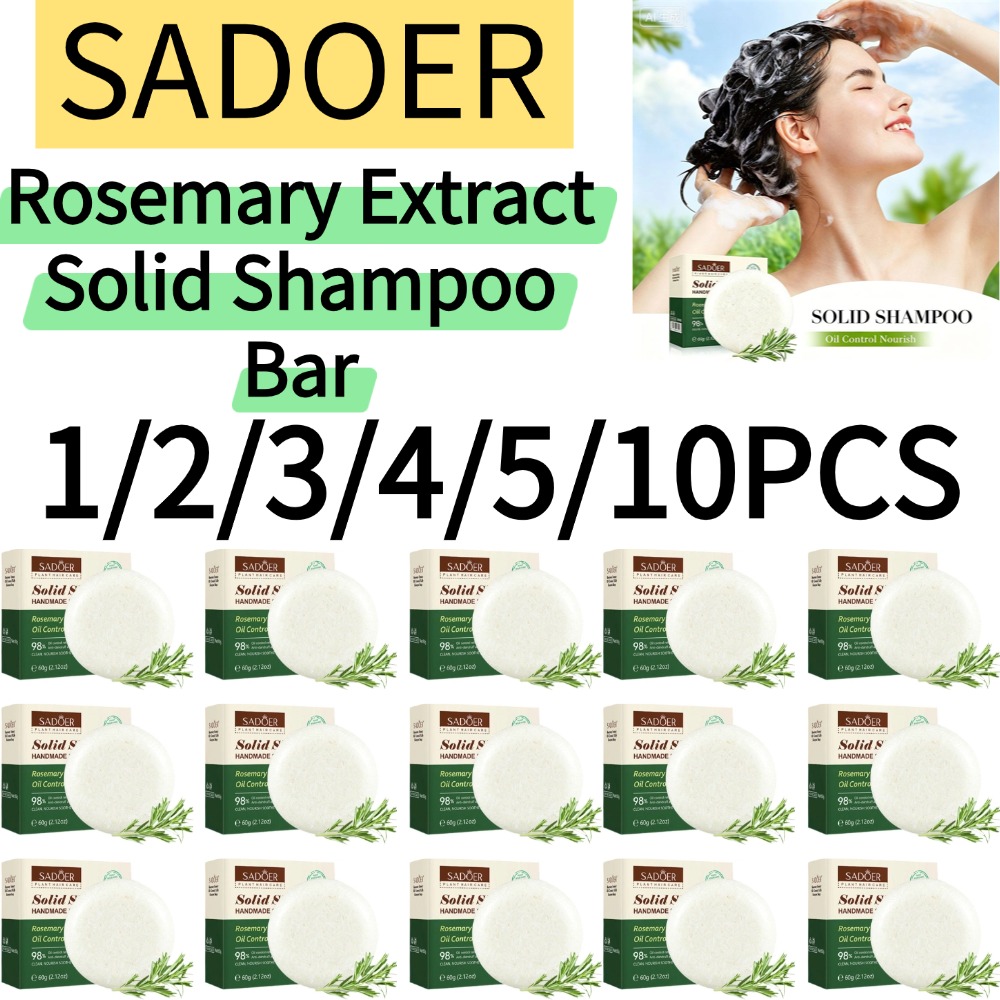 Bar Soap Shampoo Solid - SADOER 1/2/3/4/5/10PCS Champú Sólido con Extracto