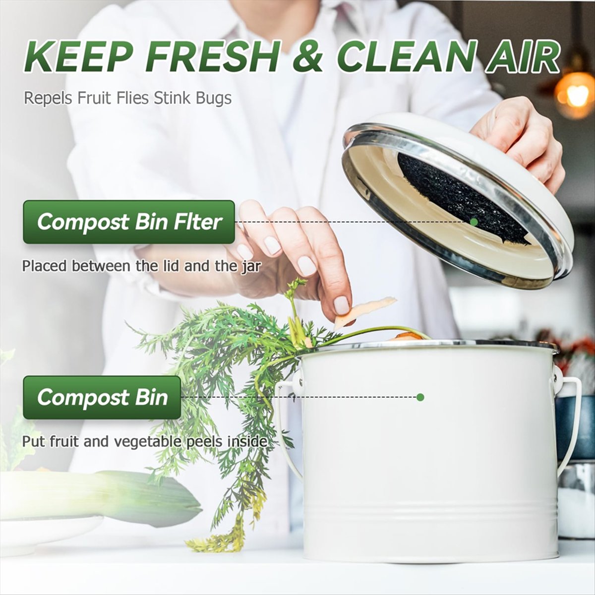 Compost Bin Countertop - Nuevo Filtro para Compostador A92G, Filtros