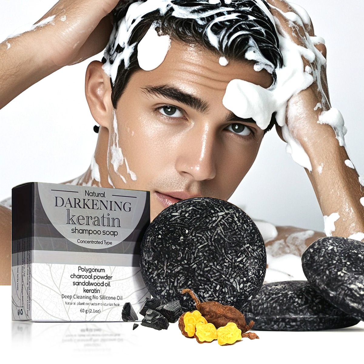 XF 60g Jabón Negro Champú Sóli - Bar Soap Shampoo Solid reseña y precio