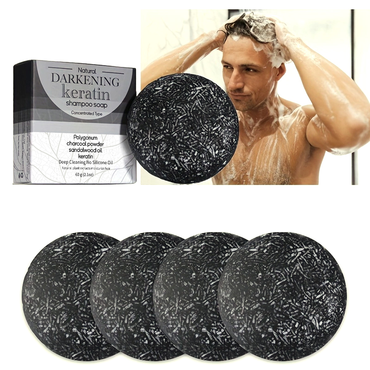 XF 60g Jabón Negro Champú Sóli - Bar Soap Shampoo Solid reseña y precio